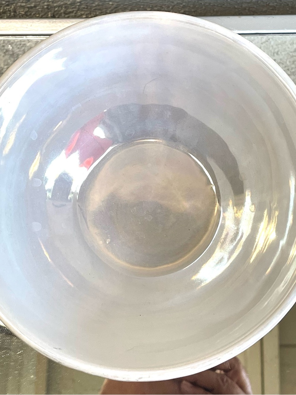 Roscher Stoneware Nautilus Collection Footed Bowl White Iridescent